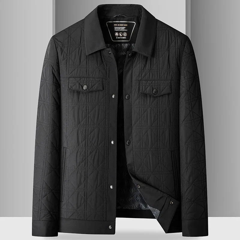 Новое поступление большая зимняя мужская тонкая хлопковая куртка с лацканами