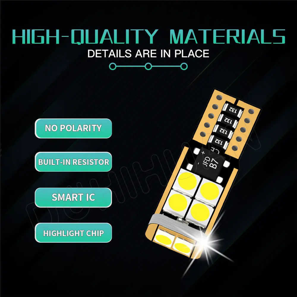 DOHIHUAN 2 шт. W5W T10 Светодиодная Лампа 194 купольная фотопластина 10SMD боковой маркер для