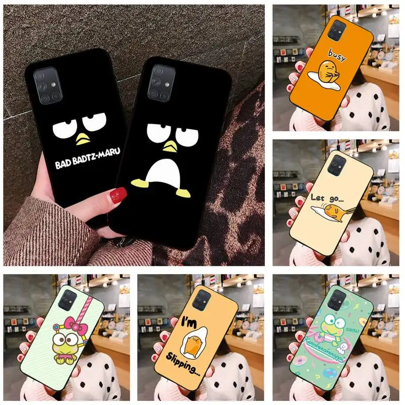 

Cartoon keroppi Gudetama Badtz maru Phone Case For Samsung Galaxy A52 A21S A02S A12 A31 A81 A10 A30 A32 A50 A80 A71 A51 5G