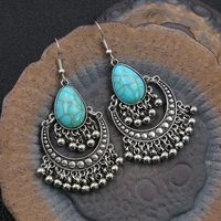 ibiza bohemian large earrings women ethnic tribal natural stone jewelry summer earrings ladies beach jewelry accessories