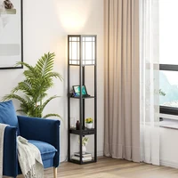 Home Storage Rack Modern Floor Lamp with Shelves and Drawer Living Room Decoration Storage Racks Cabinet Home Decor