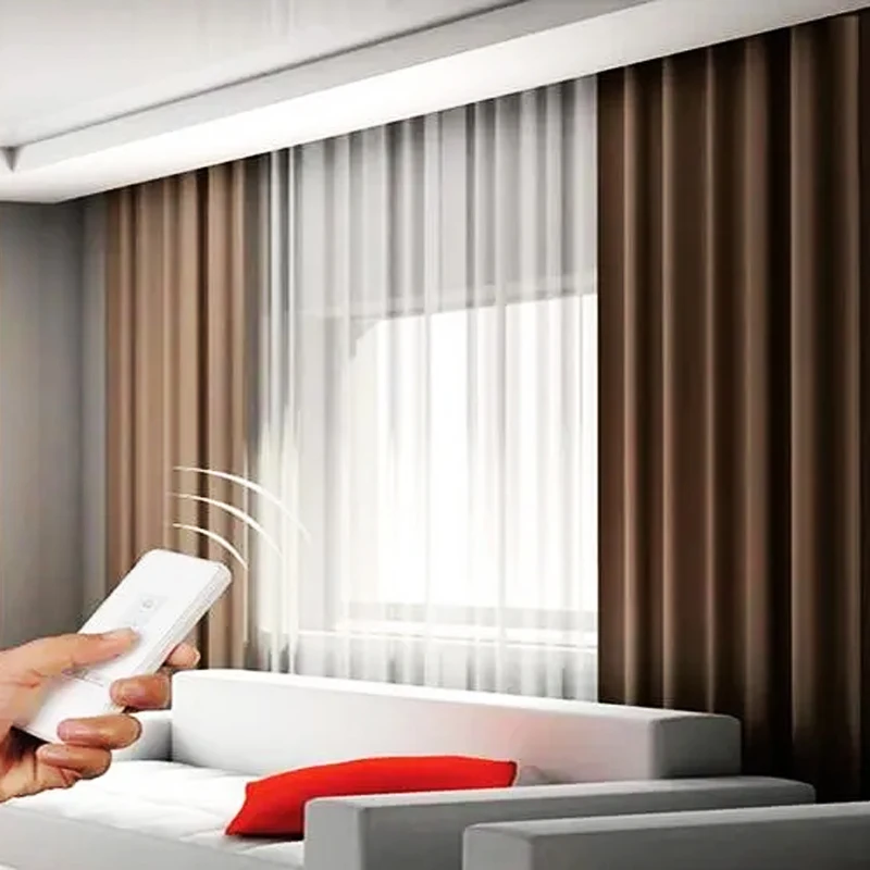 Алюминиевая дорожка беспроводные электрические драпированные шторы Trietex Rail с