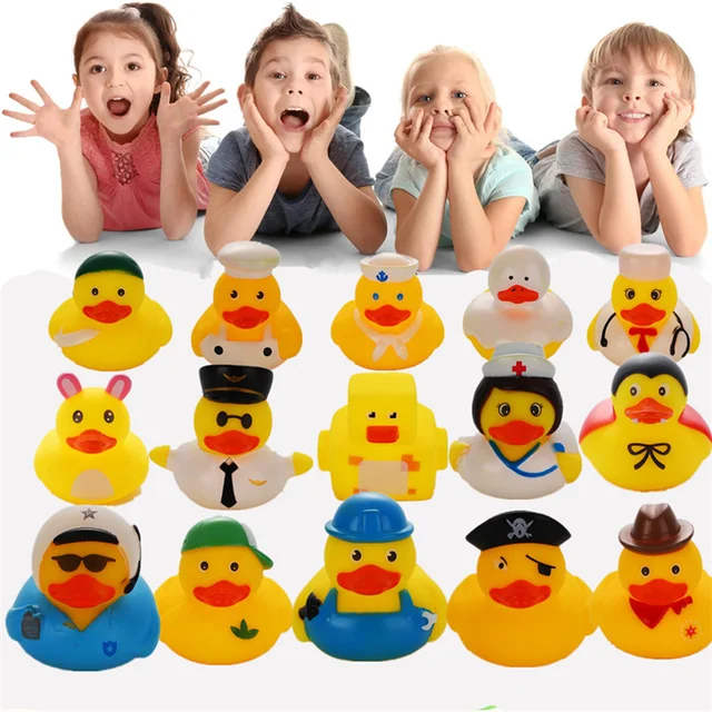 1pc Cute Rubber Duck Baby Bath Toys Indoor Outdoor Beach Pool Water Park Float Toy Waterfloating Yellow Duck Children Toy Gifts 5