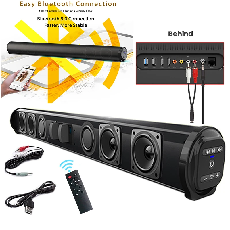 

A Wireless Bluetooth Sound bar Speaker System Super Power Speaker Surround Stereo Home Theater TV Projector BS-10 BS-28A BS-28B