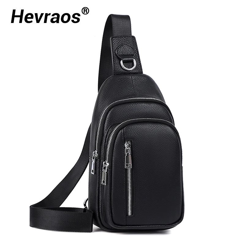 

Mens Chest Bags Genuine Leather Men Shoulder Messenger Bags Casual Small Crossbody Bag Cool Motorcycle Sling Bag Chest Bag Pack