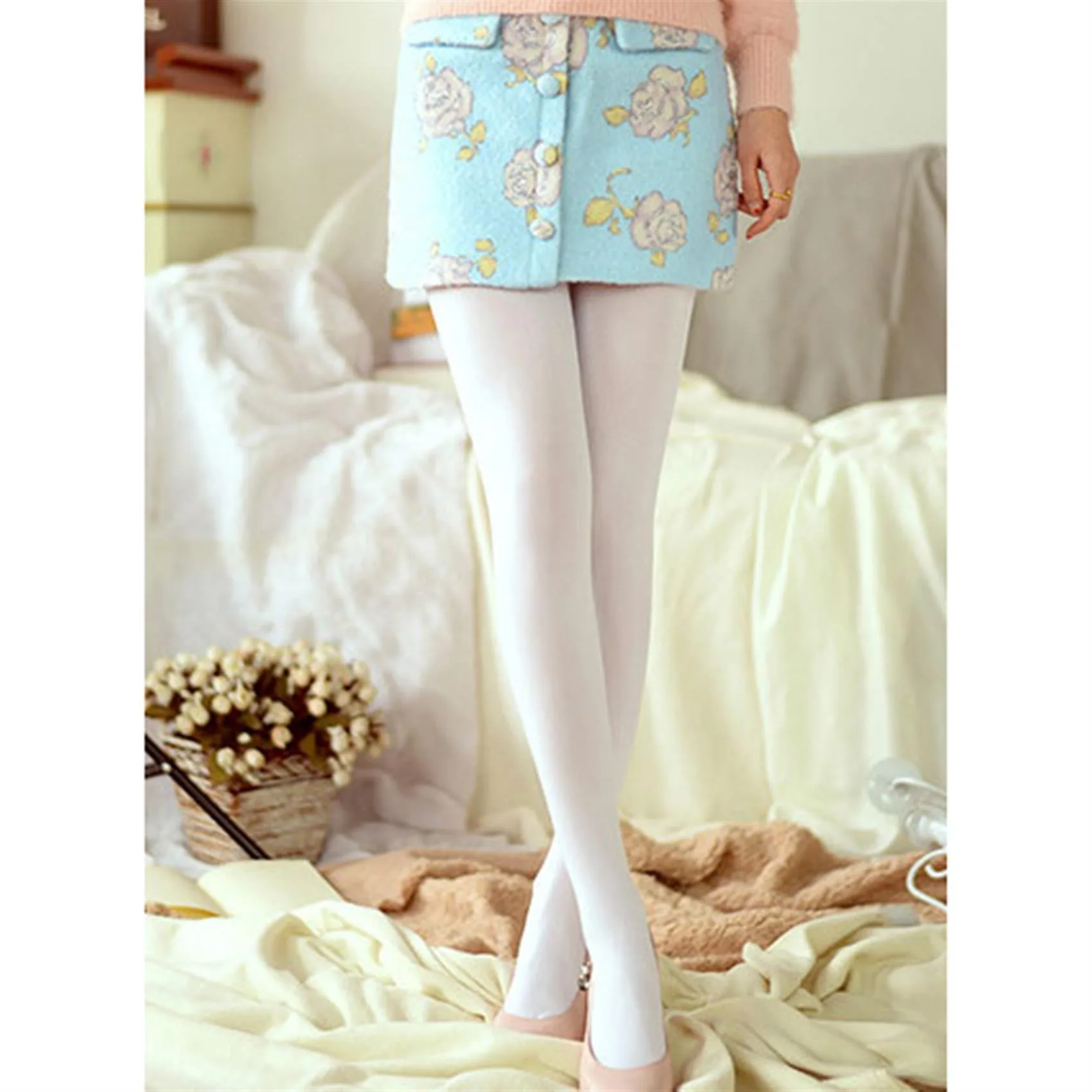 Женские Бесшовные балетные колготки из микрофибры