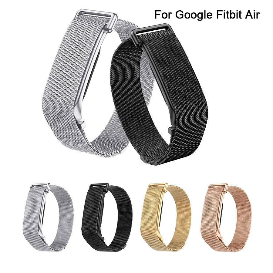 Фото Магнитный ремешок из нержавеющей стали для Google Fitbit Air, регулируемый ремешок для часов, водонепроницаемый ремешок для часов, аксессуары для браслетов №1