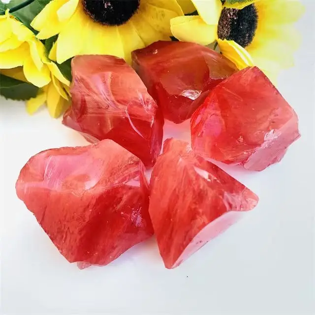 

Оптовая продажа, натуральный кристаллический шероховатый камень, необработанный красный плавильный кварц для заживления