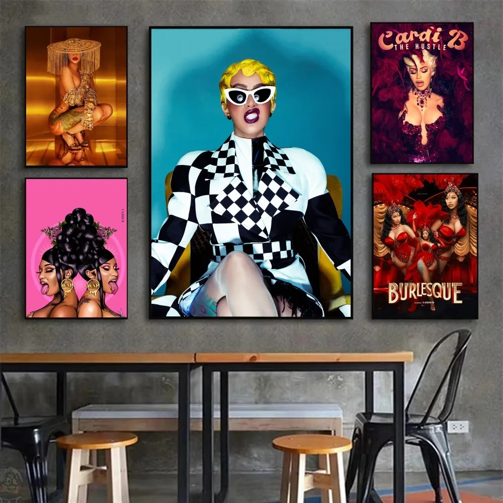 Постер Singer C-Cardi B необычная Наклейка на стену для гостиной бара винтажная