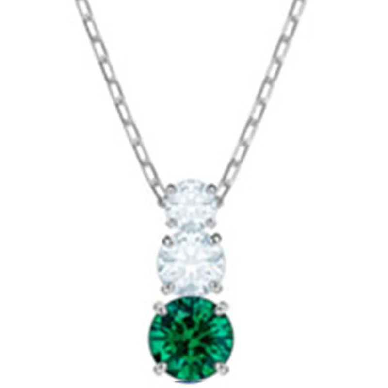 

Light Luxury, Fashionable and Exquisite 2023 New Elegant Shiny Green Diamond Necklace Christmas Gift Free Shipping