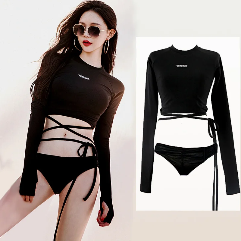 

3 Piece Bikinis Sexy Bandeau Swimsuit Women Swimwear 2023 Bathing Suit Push Up Biquini Mesh Wrap Solid Bikini Set Beach Wear