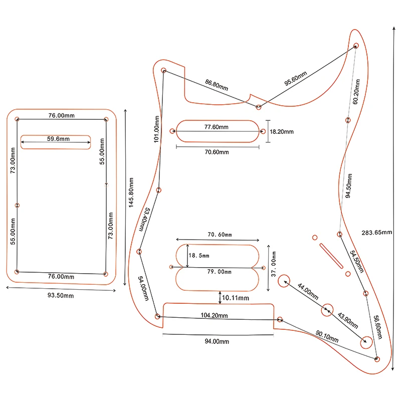 FeiMan Custom Guitar Pickguard-для США 11 отверстий для винтов SH Strat с мостовым проигрывателем Tremolo, накладка на царапины и задняя пластина (art.: 3920b95e57732) - 3920b95e57732