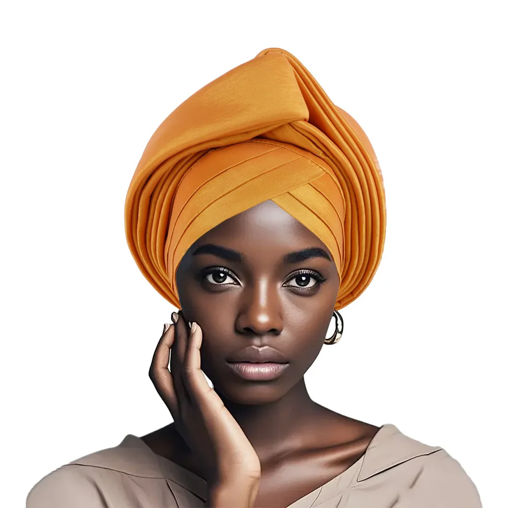 Африканский головной убор Auto Gele Aso Oke Нигерия платок для свадебной вечеринки