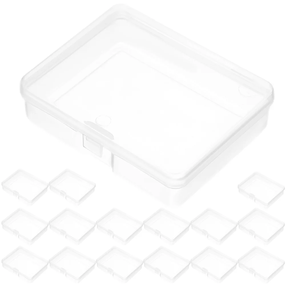 

30 pcs Clear Plastic Storage Containers with Lids Empty Hinged Lid Storage Boxes for Beads