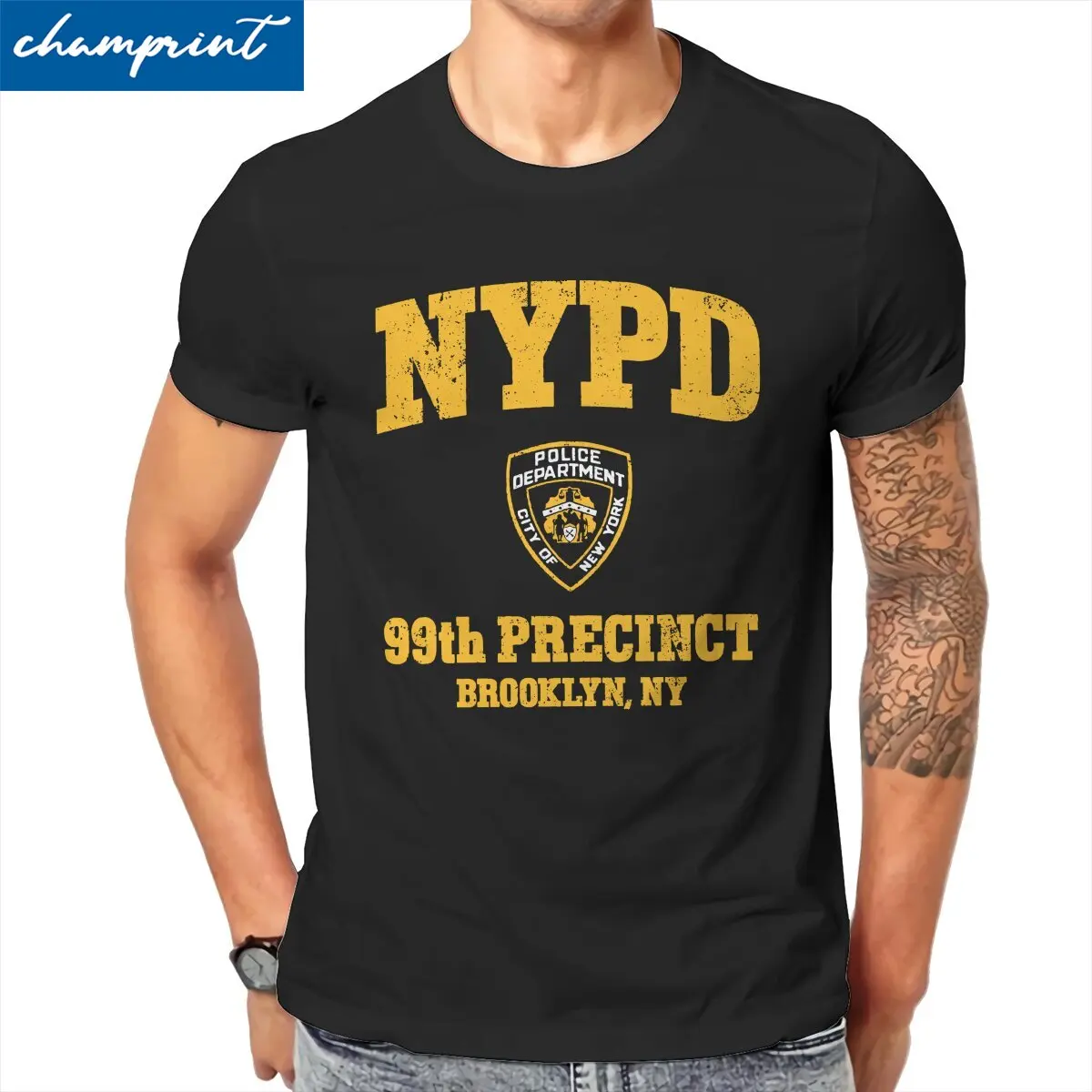 

99th Precinct Brooklyn NY T Shirt Men's Cotton Vintage T-Shirts Round Neck Tee Shirt Short Sleeve Tops 4XL 5XL 6XL
