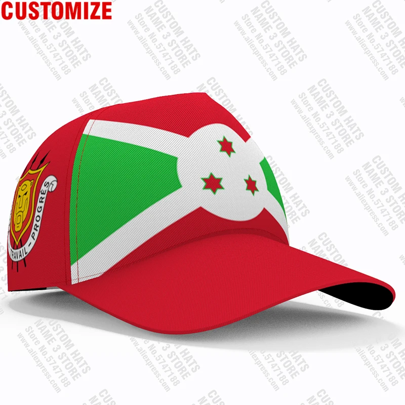 Бейсбольные кепки Бурунди на заказ имя номер логотип команды шляпа Bdi Country Travel