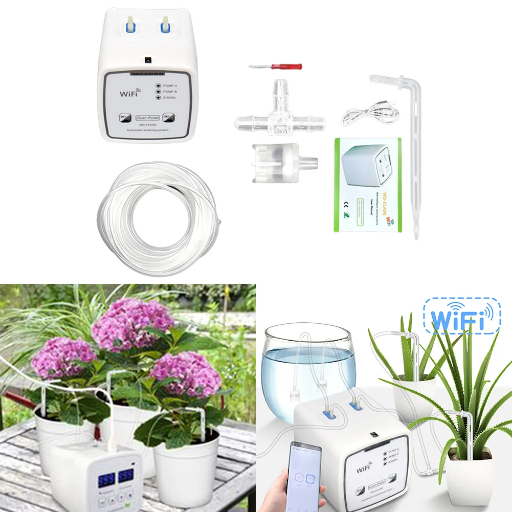 

Watering Device WIFI Automatic Watering System DIY Set With 60 Day Timer Controller USB Charge Outdoor Flower Plant Sprinkler