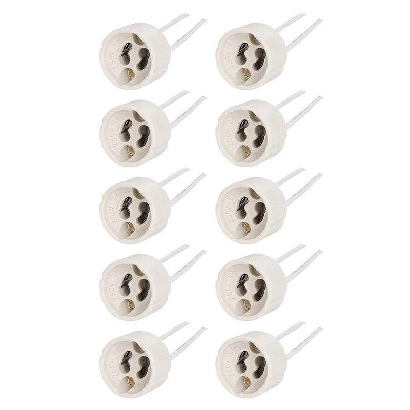 

Promotion! GU10 Socket Lamp Holder 0.75Mm² Silicone Wire Bulb Plug Lamp Socket For LED And Halogen, 250V, Max 300W