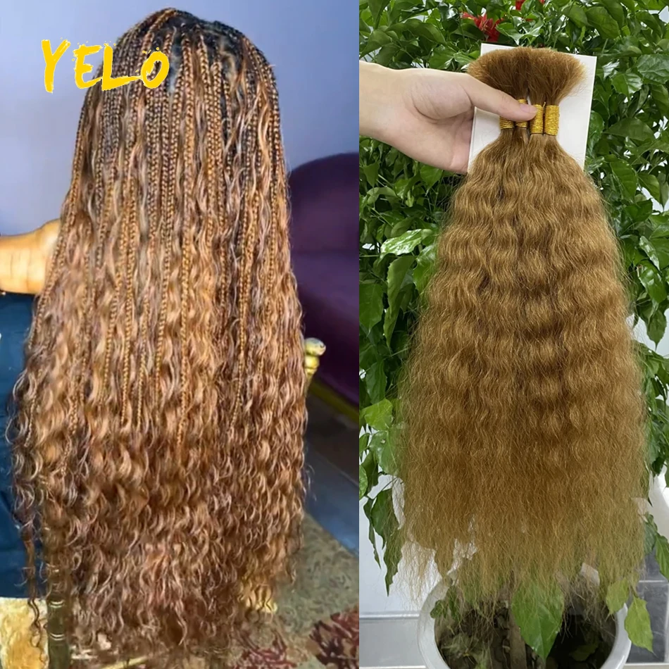 Фото Yelo Влажные и волнистые человеческие волосы для плетения Super Bulk French Wave Human Braiding Hair For Boho Braids For Salon Supply 50G 100G №1