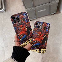 marvel spiderman fashion cartoon phone cases for iphone 13 12 11 pro max xr xs max 8 x 7 silicone anti drop men soft shell cover