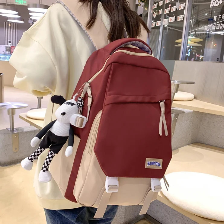 

Qyahlybz school bag female junior high school students backpack college boys and girls large capacity backpacks