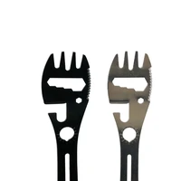 camping fork spoon multi function spoon 5 in 1 integrated fork spoon outdoor fork spoon picnic cutting knife bottle can opener