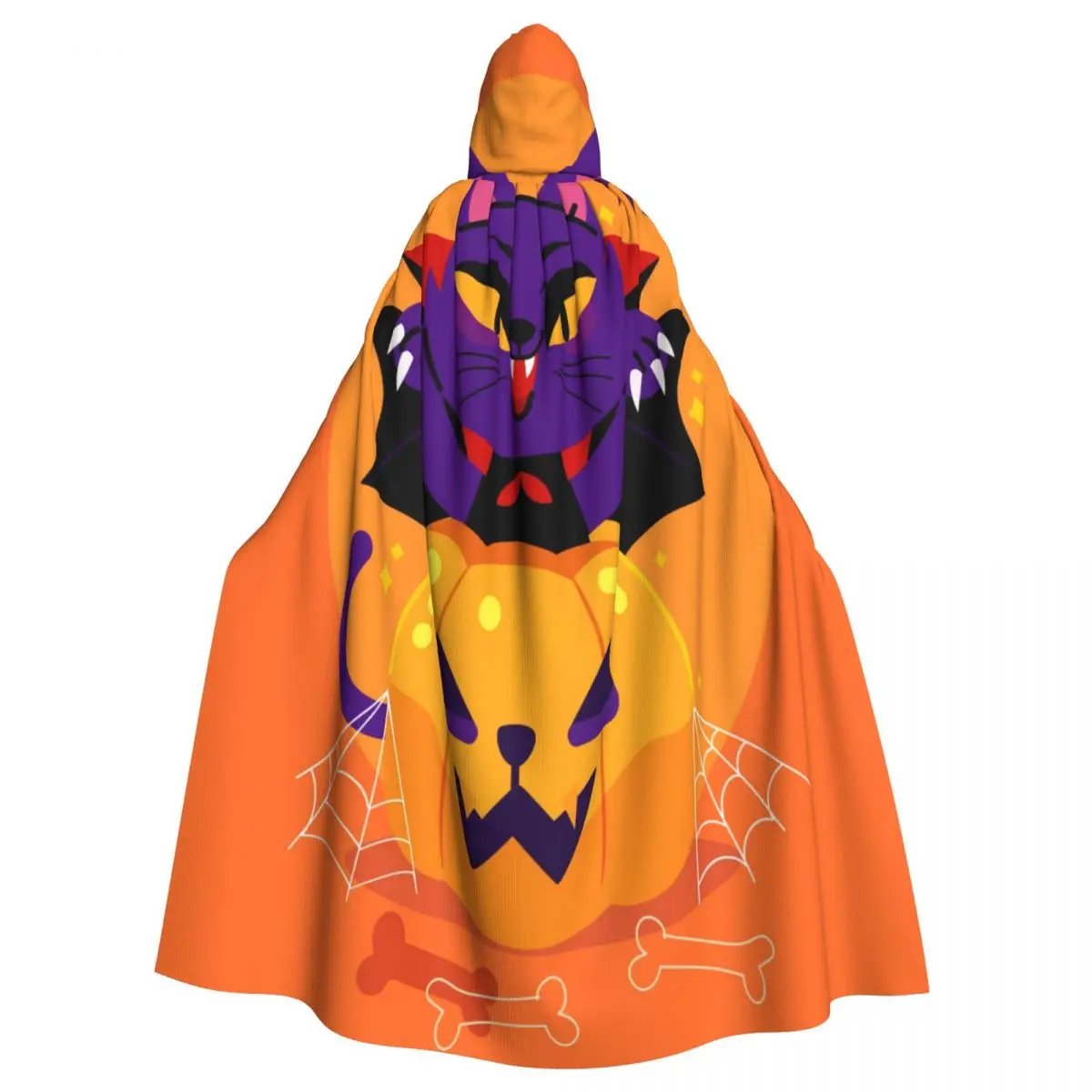 

Hooded Cloak Unisex Cloak with Hood Halloween Cat Illustration Cloak Vampire Witch Cape Cosplay Costume