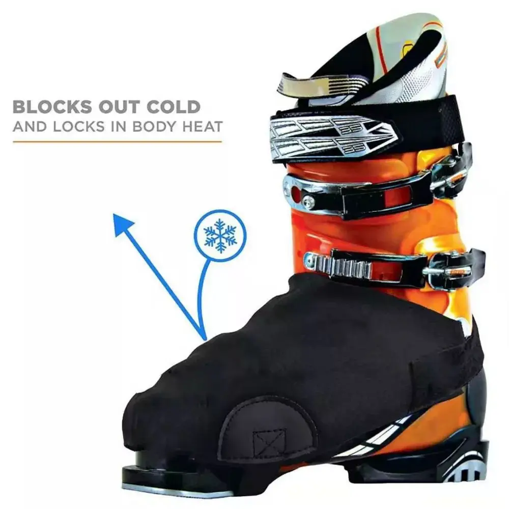 

ouble ski shoe cover waterproof warm shoe cover black snow boot cover protection