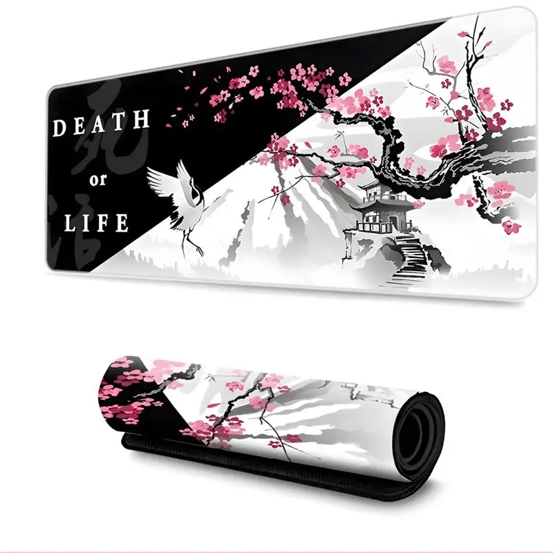 

Mouse Pad Cherry Blossom Custom Computer New Table Pad Office Laptop Natural Rubber Soft Mouse Pad Japanese Pagoda And Cherry Bl