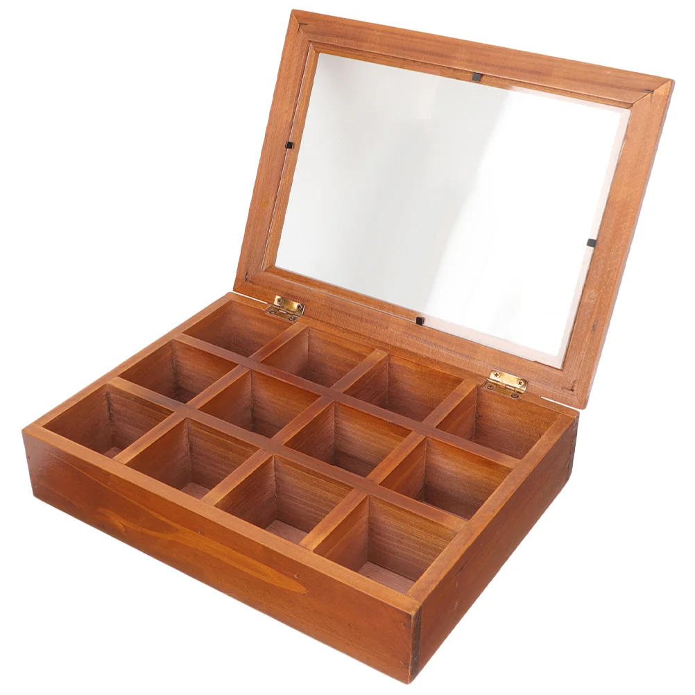 

Earring Storage Case Vintage Trinket Organizer Home Decoration Style Jewelry Wooden Watch Display Holder Souvenir Box