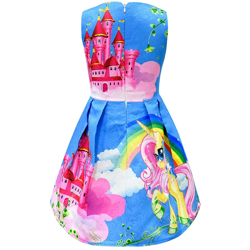 Летнее праздничное платье с единорогом для маленьких девочек бабочками школьное