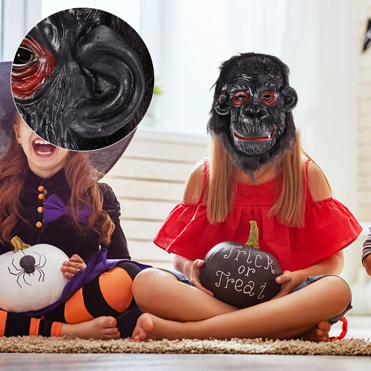 

Ghost Mask Gorilla Decorative Horror Halloween King Head Scary Performance
