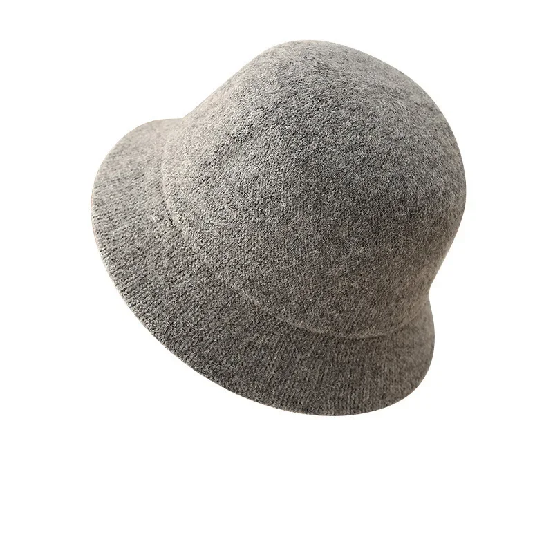 Вязаная Панама в японском стиле женская зимняя теплая универсальная однотонная