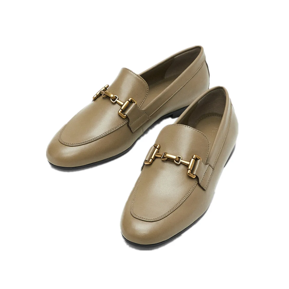 Maxdutti England Style Fashion Gold Buckle Sheep Comfortable Slip-On Loafers Women Flat Shoes Woman