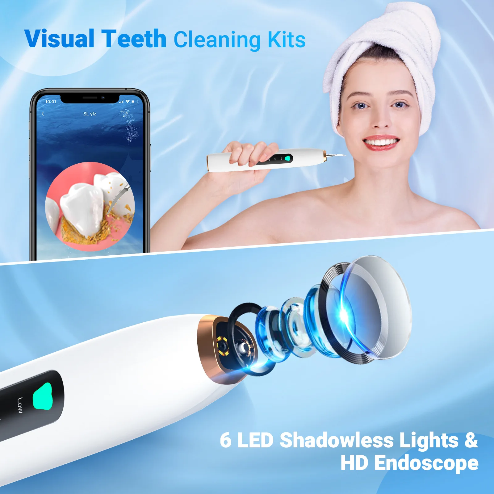 Electric Toothbrush Wireless Charging Dental Cleaning Kit With Endoscope Remove Tartar Teeth Whitening Tool Care Dropshipping enlarge