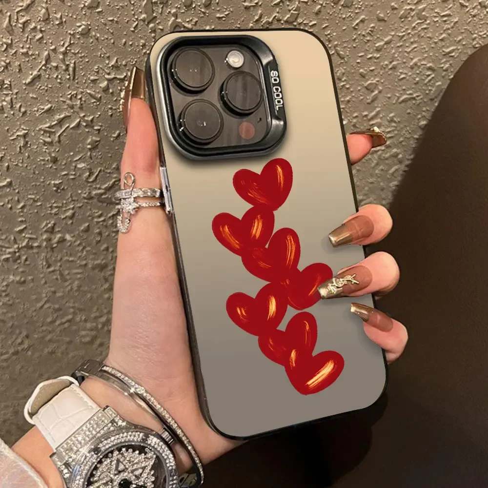 Для Redmi A3 13 13C 13R 12C A3x A2 A1 Plus Роскошный чехол Red Heart Silver IMD для Xiaomi 9 10 Prime2022 Phone Funda Cover