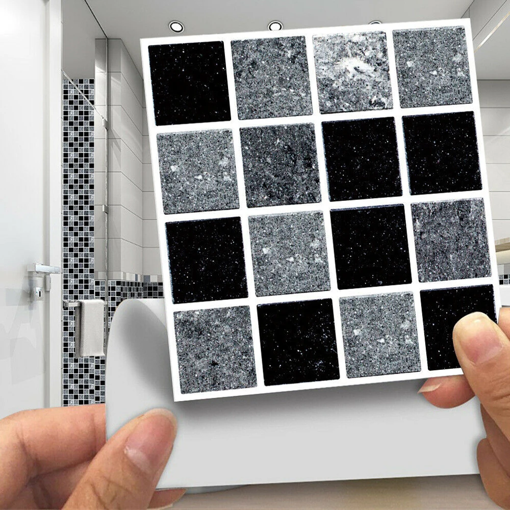 

10 pcs/set Self adhesive vinyl wallpaper shell and stick 3D Metro effect tiles kicthen Clearance Sale