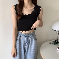 black sexy while knitted vest summer style top fashion blouses 2022 cheap vintage clothes for women female clothing harajuku