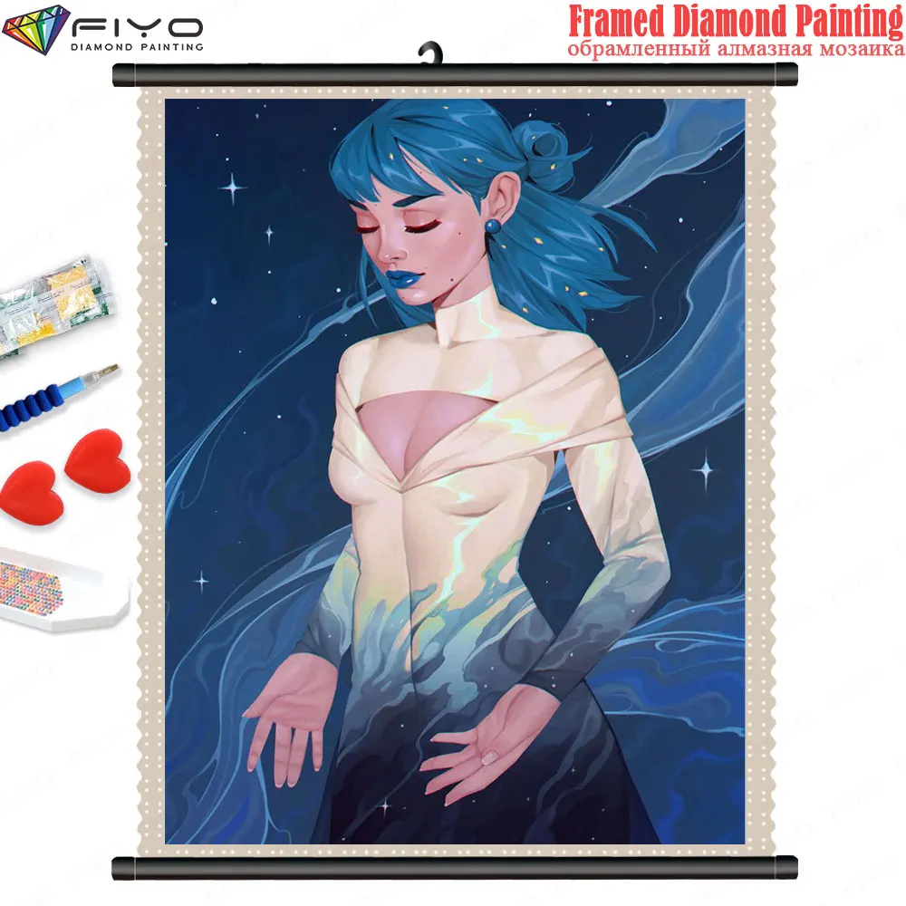 

Алмазная живопись 5D "сделай сам", богиня изображение полного бриллианта, мозаика, вышивка с рамкой, наборы для вышивки крестиком, домашний де...