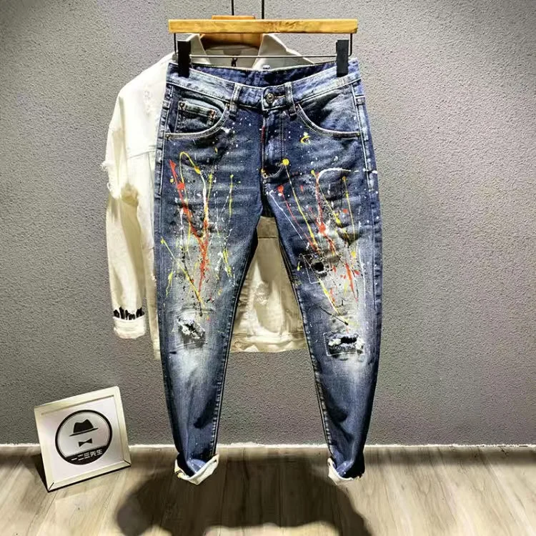 Hip Hop Gothic Denim Pants Streetwear Mens Graphic Print Baggy Punk Rock Jeans 2022 Harajuku Casual Loose Jean Trousers Black