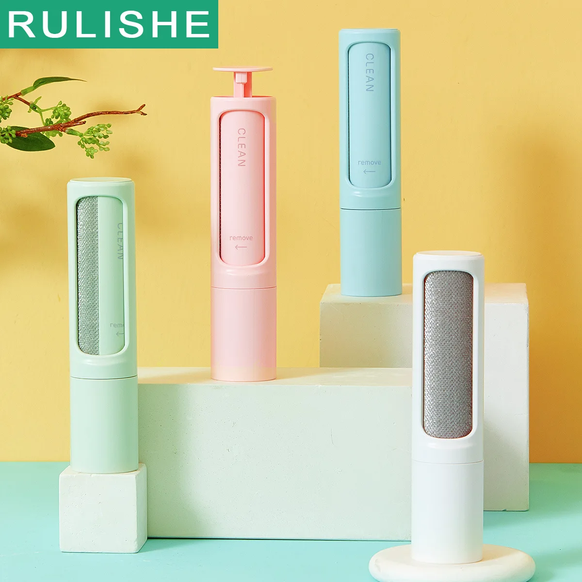 

2-1 Reusable Pet Hair Remover Brush Lint Roller Self Cleaning Cat Dog Fur Hair Dust Removal Brush for Clothes Portable Effective