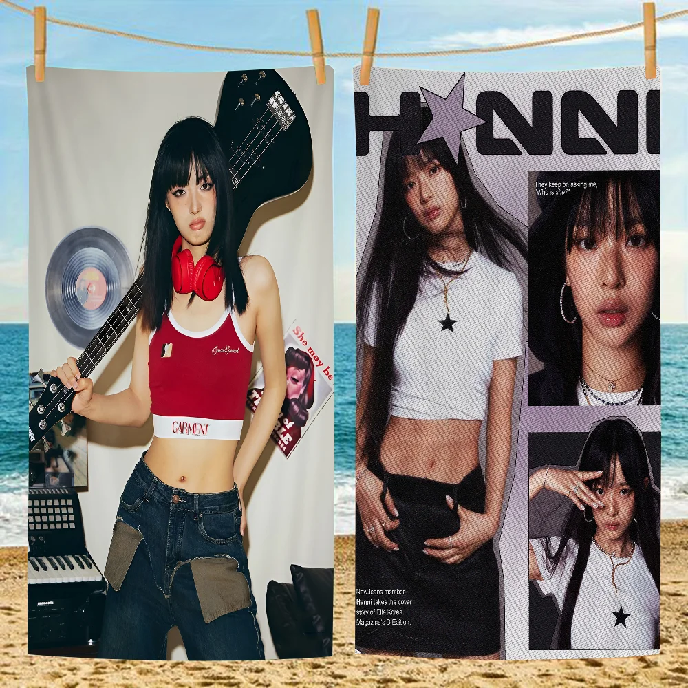 Kpop N-Newjeans пляжное полотенце из микрофибры впитывающее быстросохнущее мягкое для