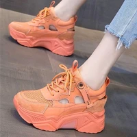 platform shoes womens cow leather round toe fashion sneaker sport sandals high heel summer ankle boots tennis shoes travel