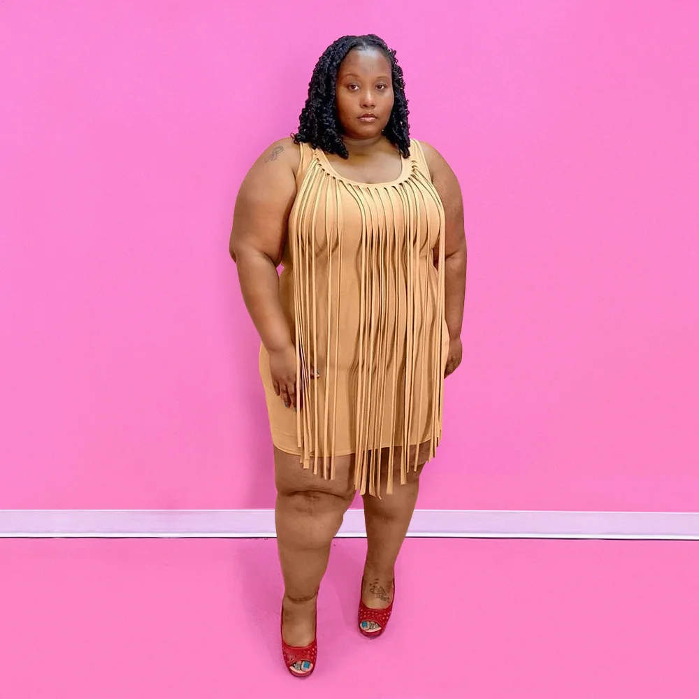 Женское Элегантное летнее платье без рукавов юбка с бахромой роскошное вечернее