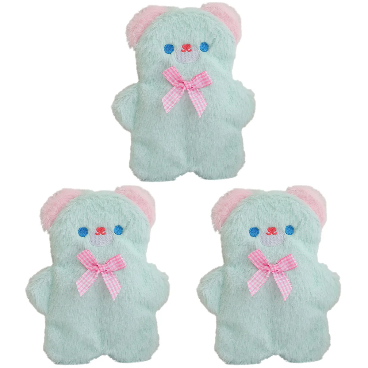 

3pcs Plush Pen Bag Cartoon Bag Plush Case School Bag Girl Case