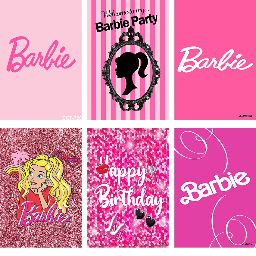 

Barbie Party Backdrop Pink Photography Background Glamour Girl Lady Birthday Party Banner Cake Table Decoration Decor