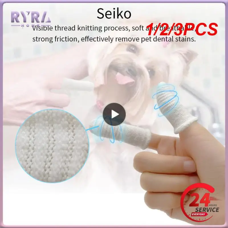 

1/2/3PCS Dog Toothbrushes Soft Pet Fingers Toothbrush Teddy Dog Cat Cotton Brush Teeth Oral Cleaning Kitten Bad Breath Care Pet