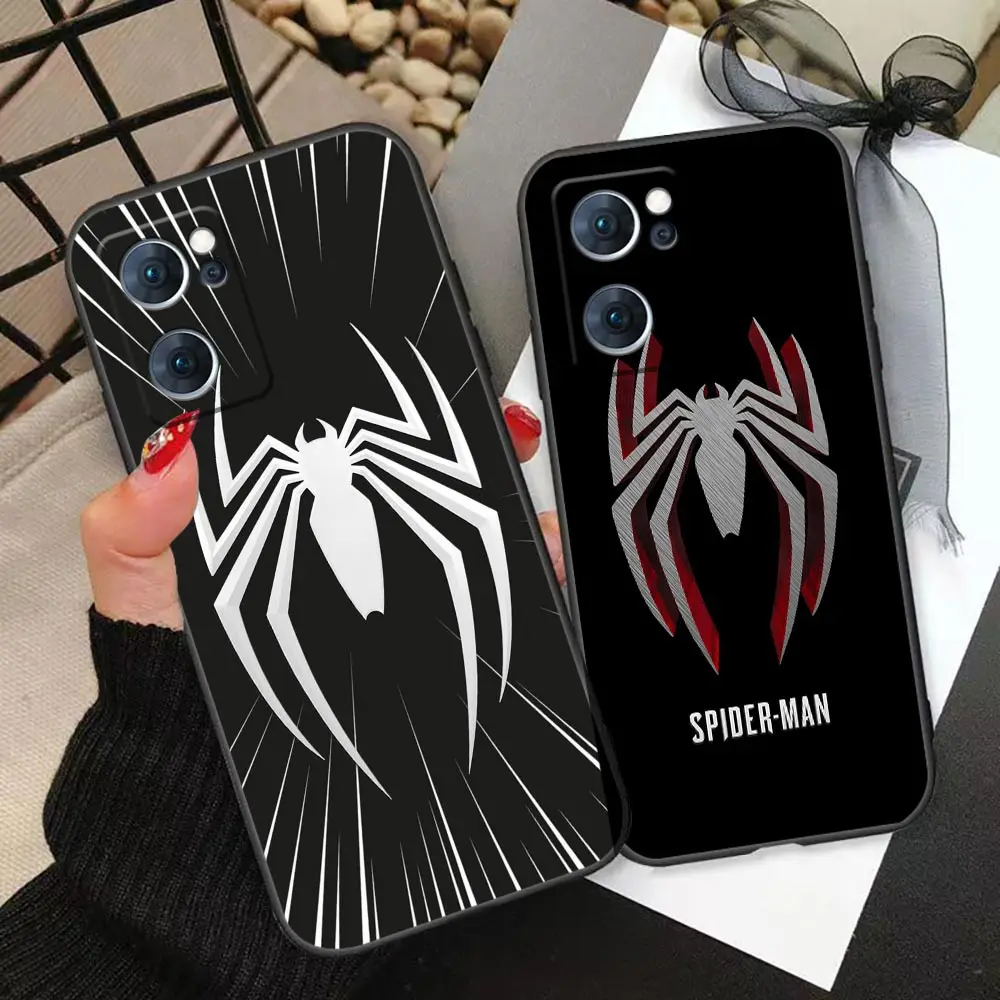 

Marvel Spider Logo Avengers Cover Phone Case Funda For OPPO RENO 7 8 6 5 4 3 2 2F 10 PRO PLUS 4G FIND X2 X3 X5 5G Case Capa Para