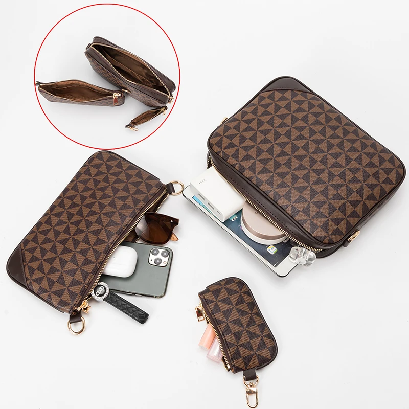 Men's Shoulder Bags Crossbody Bag Fashion Handbags Luxury Brand Women Messenger Bags 3-In-1 Vintage Sling Bags