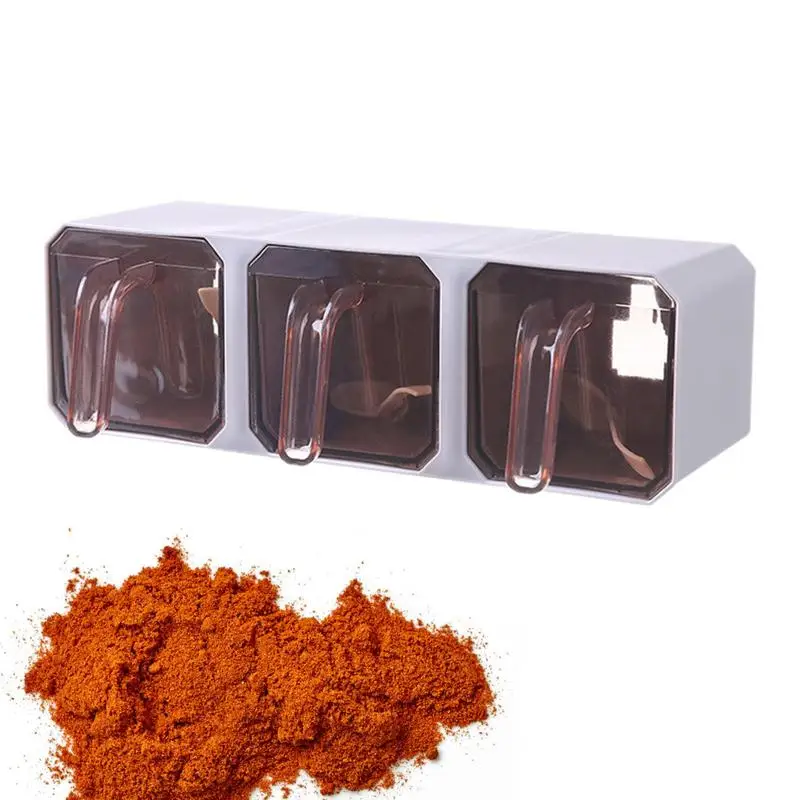 

Kitchen Wall Mounted Seasoning Box ABS Material Seasoning Box Spice Rack Organizer Seasoning Container Set Kitchen Supplies